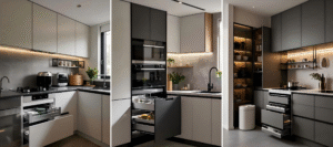 Gray high-end modern kitchen cabinets