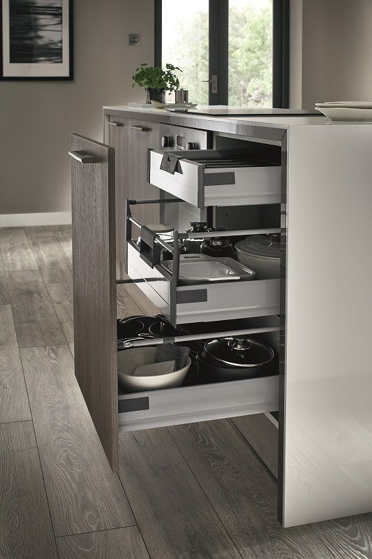 Smart Storage Grey Kitchen Cabinets