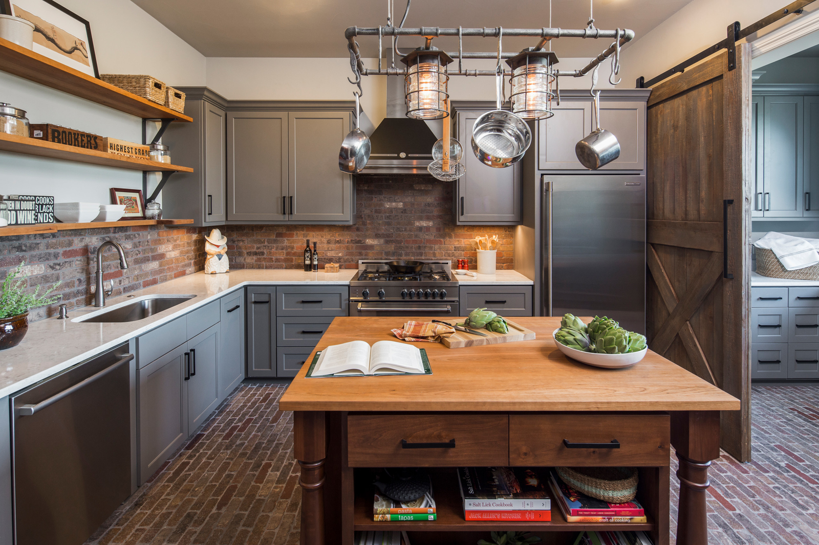 Industrial Grey Kitchen Cabinets