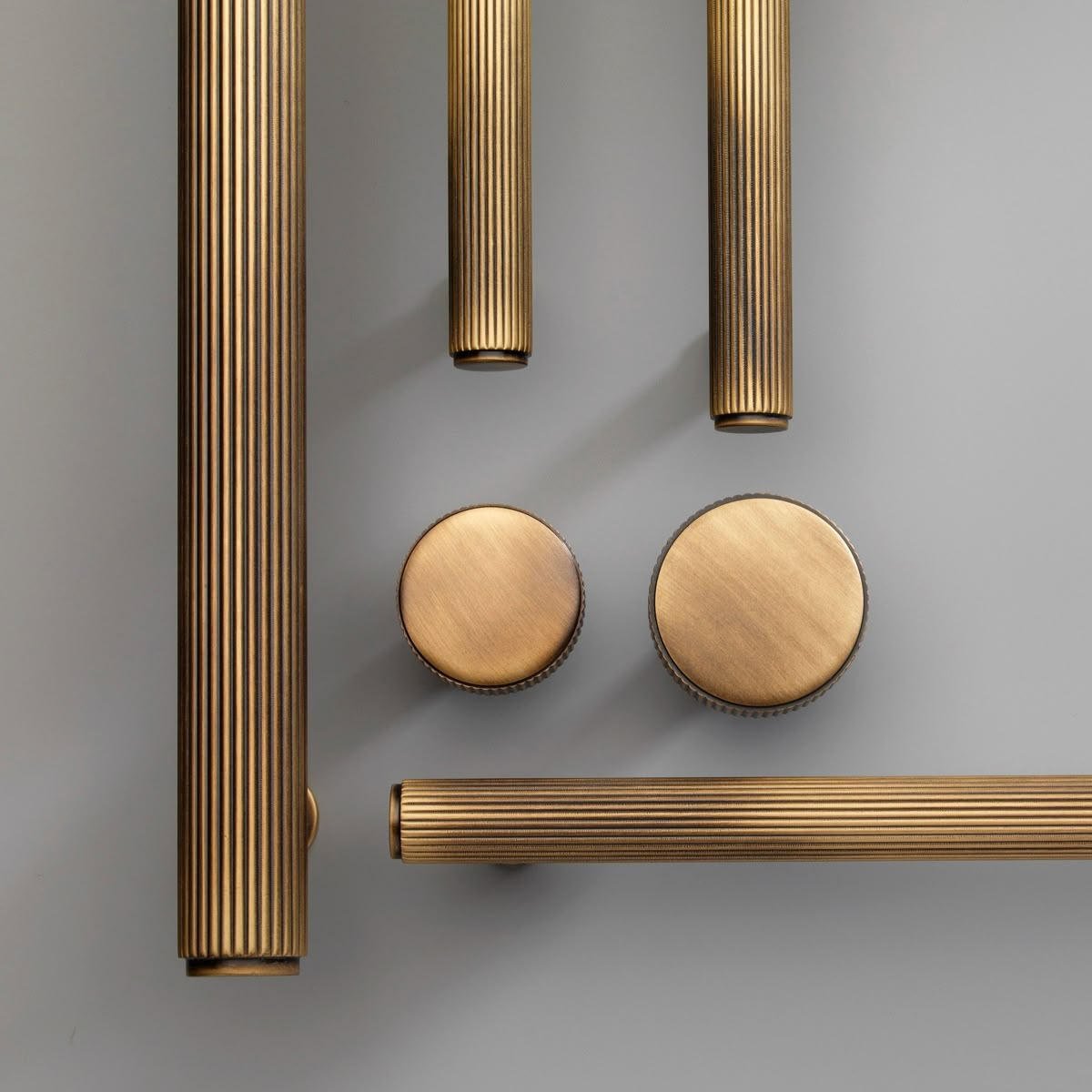 Brushed bronze handles