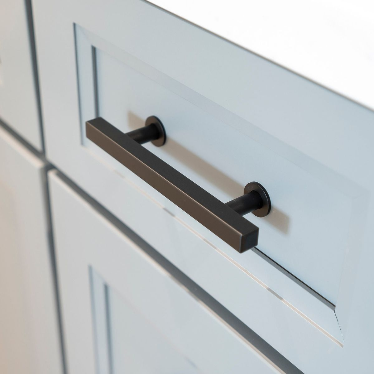Matte black kitchen handles