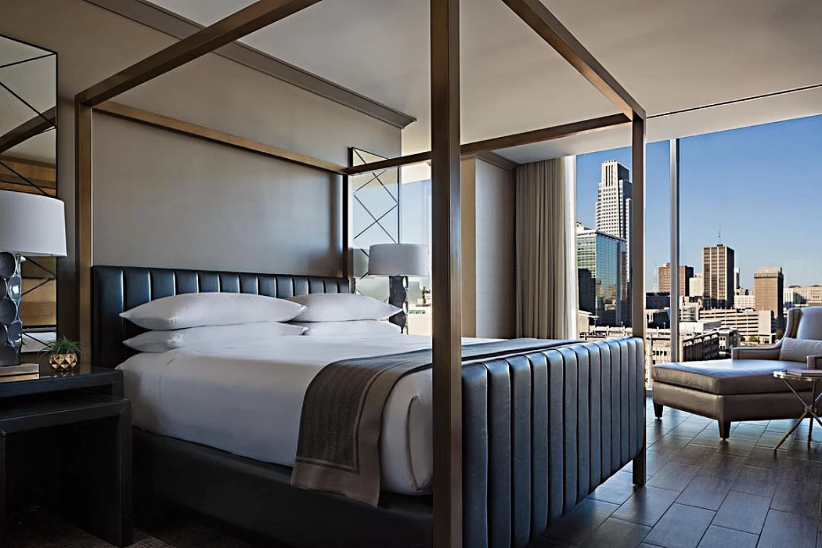 Bold Sophistication with a Skyline View Hotel Room Design