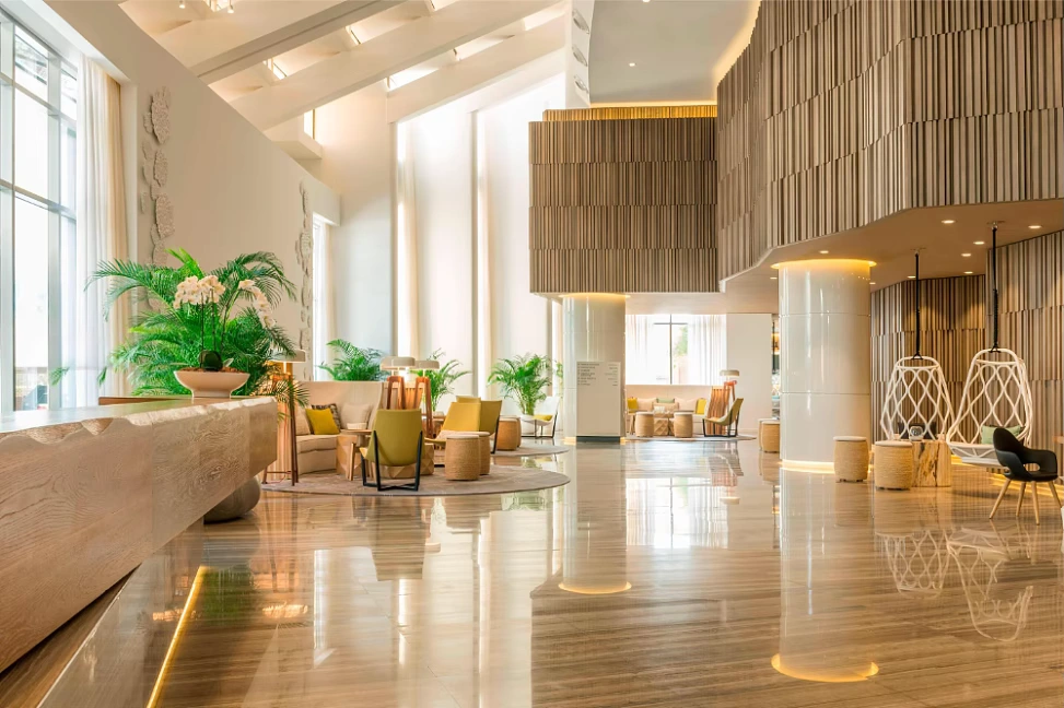 Nature-Inspired Serenity Hotel Lobby Design