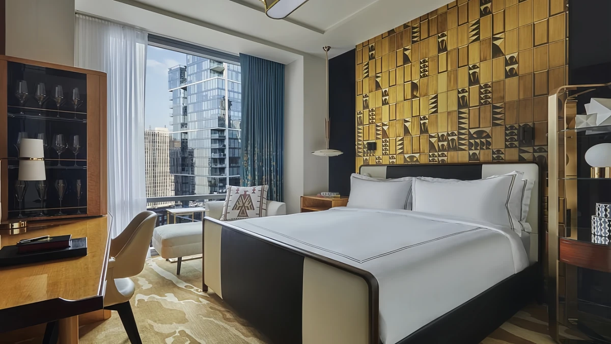 CenSo Home Golden Glamour with Modern Geometry hotel bedroom furniture
