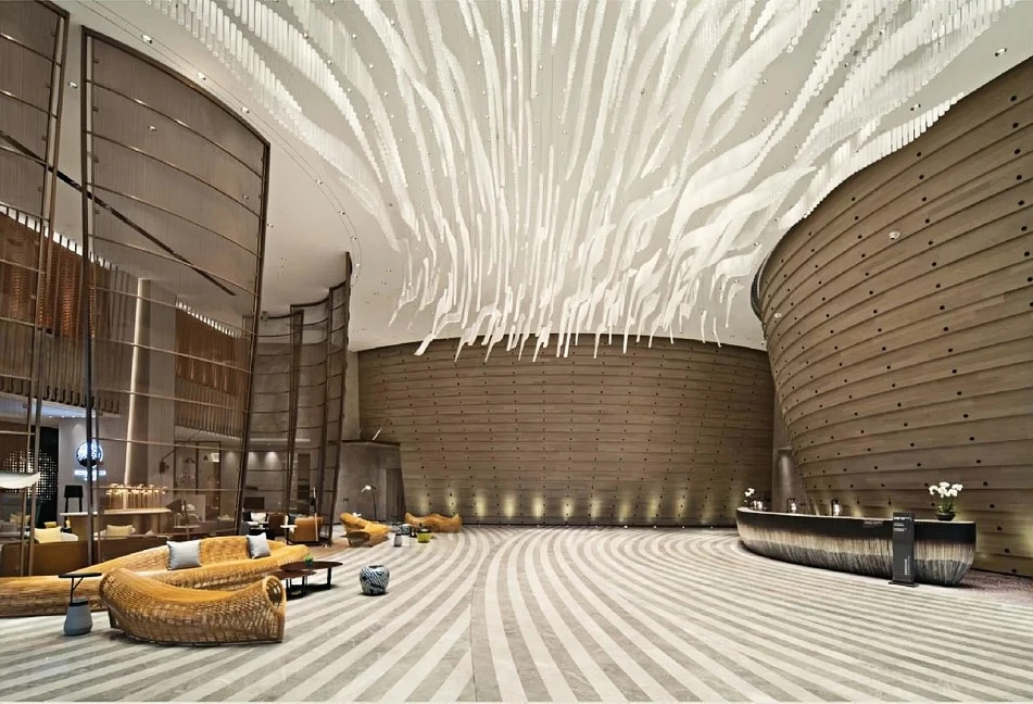 Sculptural Grandeur Hotel Lobby Design