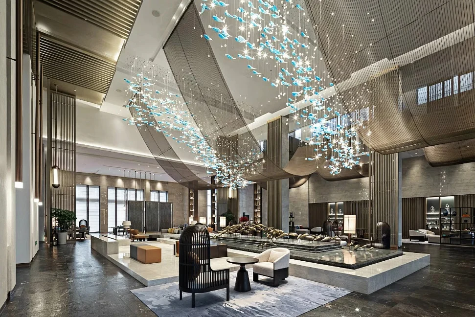 Aquatic Elegance Hotel Lobby Design