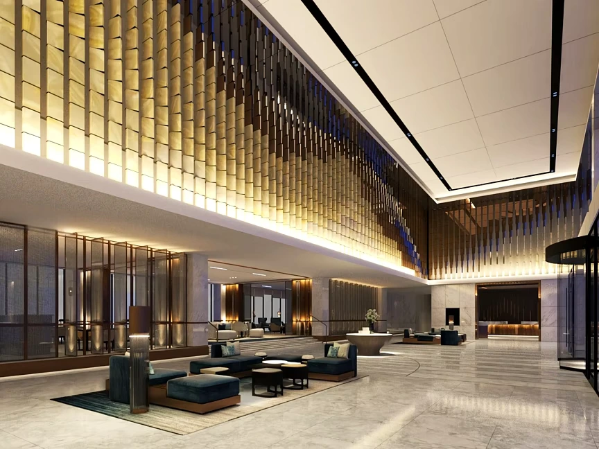 Symmetry and Fresh Sophistication Hotel Lobby Design