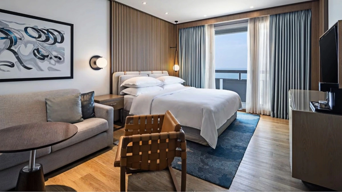 Coastal Hotel Room with Natural Textures