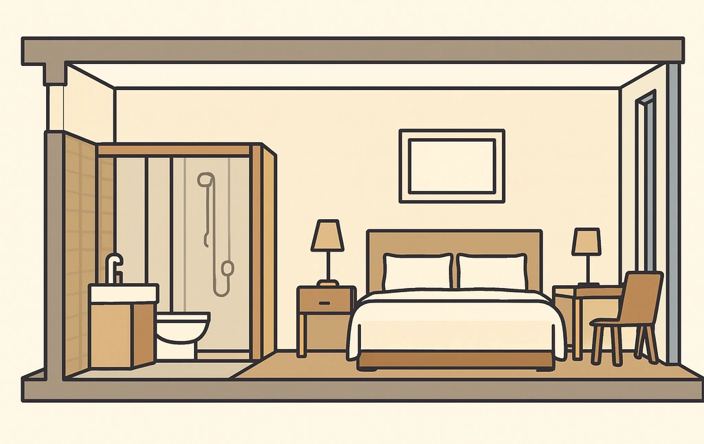 hotel room layout for Developers and Architects