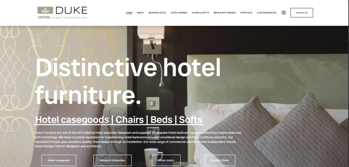 DUKE HOTEL FURNITURE WEBSITE