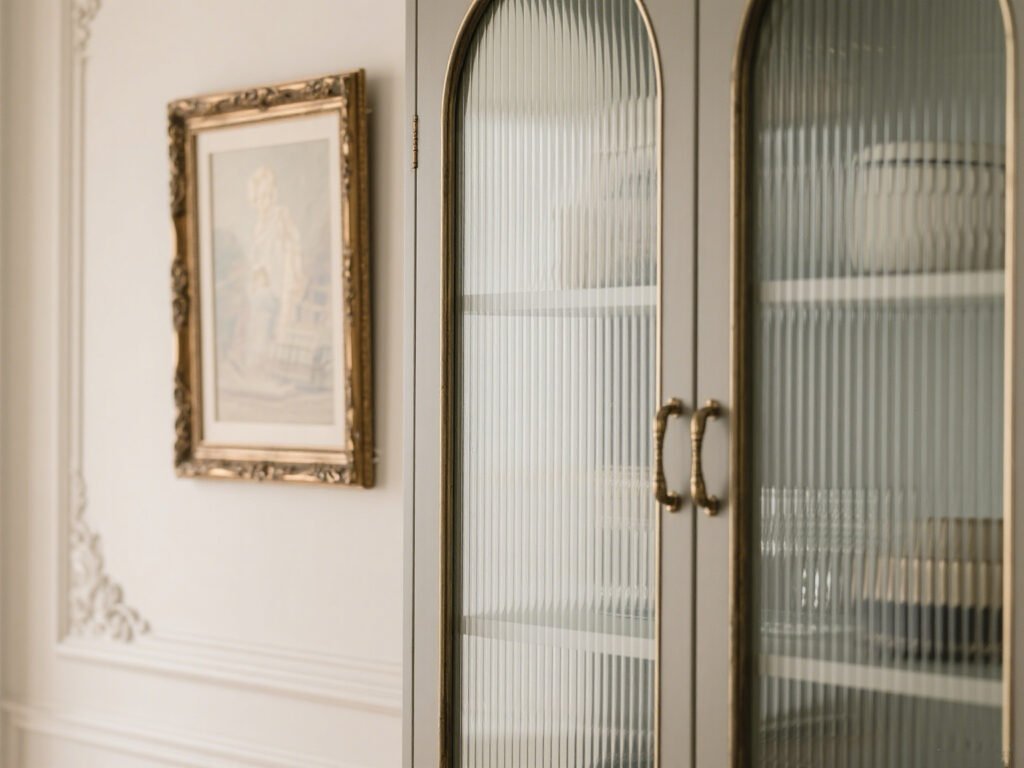 Ribbed or Fluted Glass Cabinets