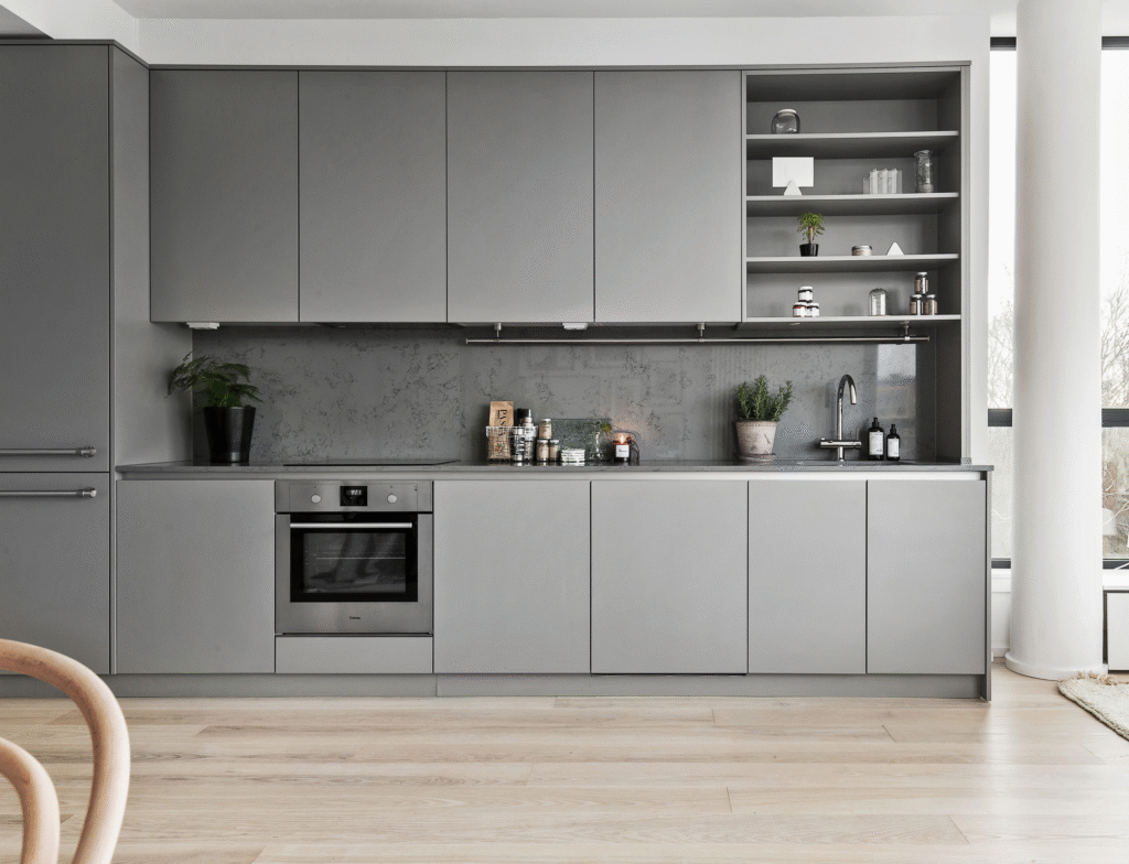 Scandinavian Grey Kitchen Cabinets