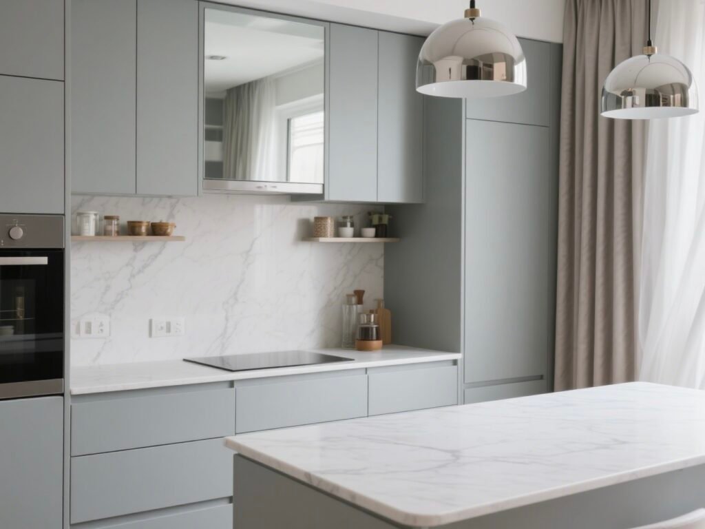 modern grey kitchen cabinets
