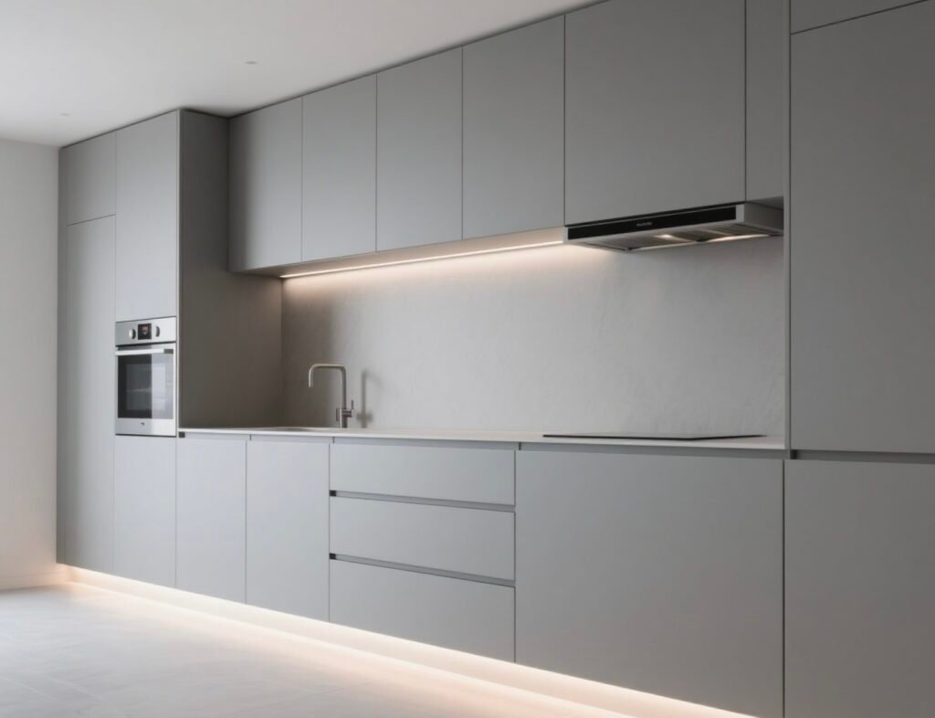 modern grey kitchen cabinets