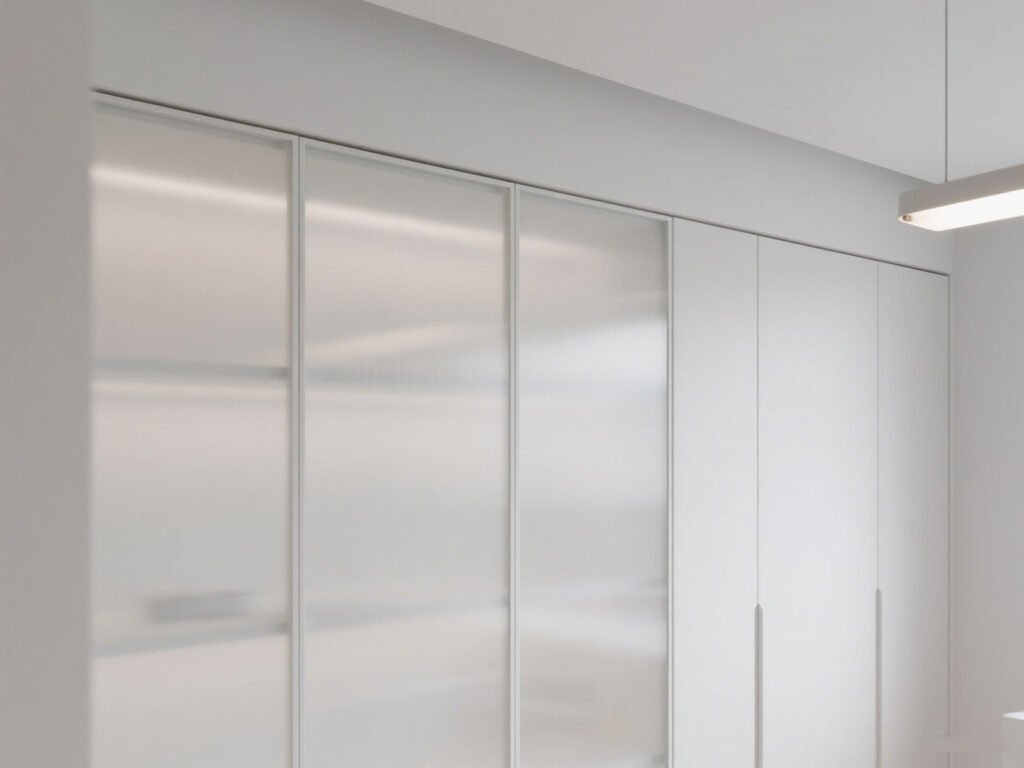 Frosted Glass Upper Cabinets