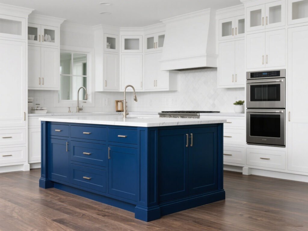 two-tone white＆navy island