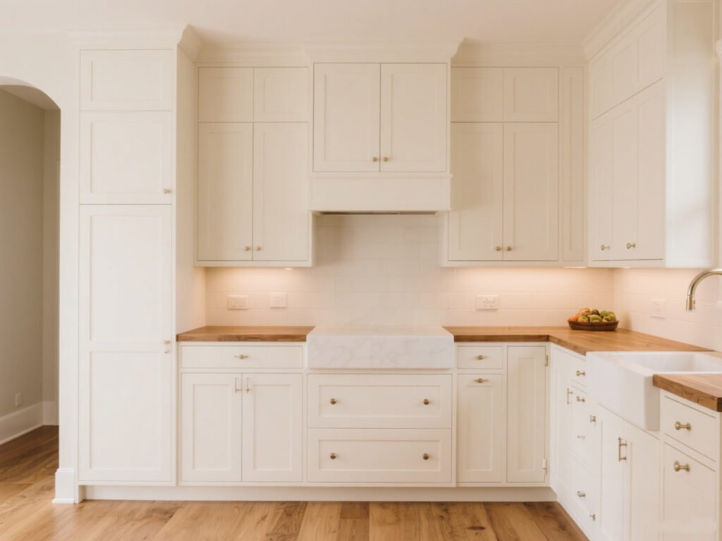 warm off-white cabinets