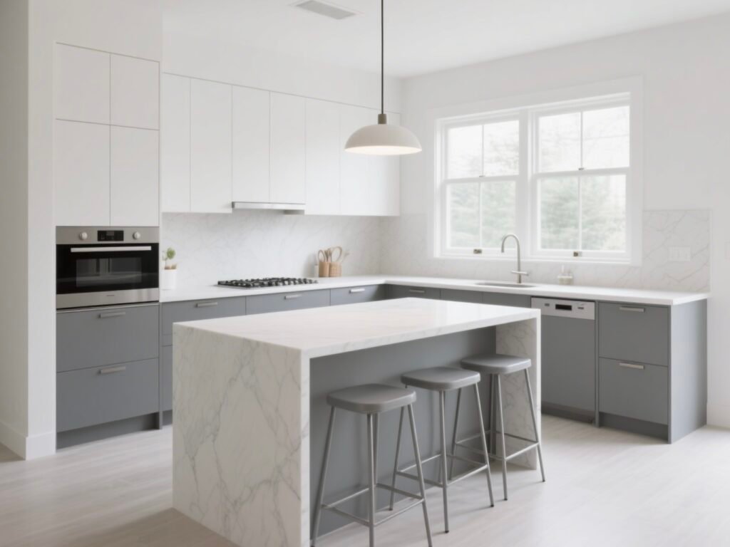 modern grey kitchen cabinets