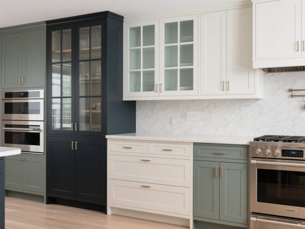 Two-Tone Glass Door Cabinets