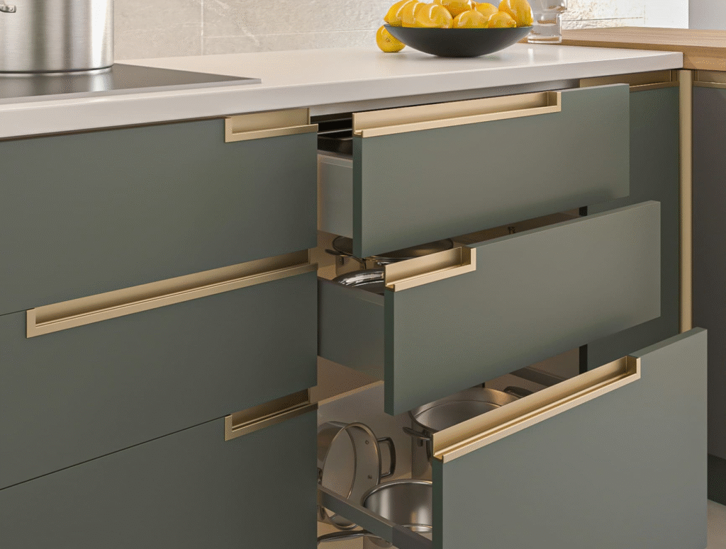 Integrated cabinet handles