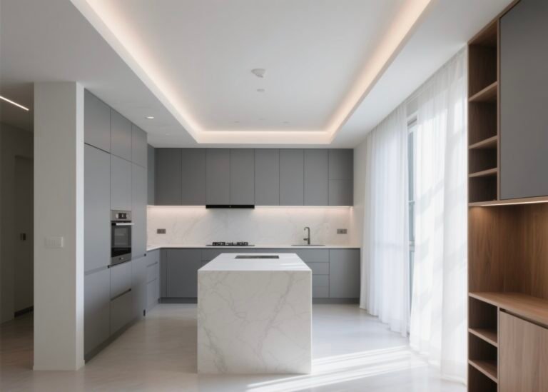 modern grey kitchen cabinets