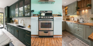 Green Color Kitchen Cabinets