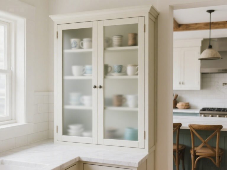 Frosted Glass Hutch Cabinets