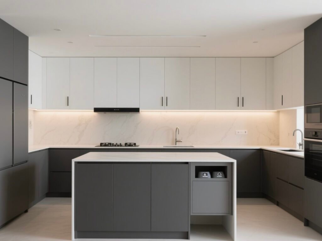 modern grey kitchen cabinets