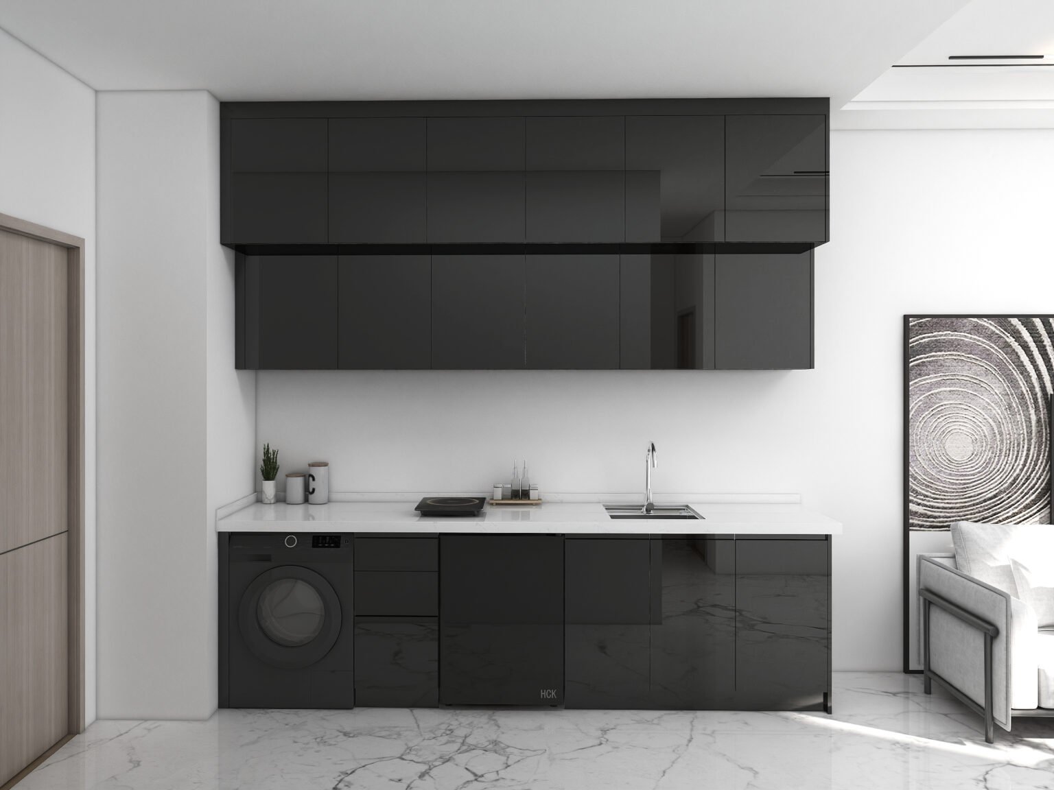 Modern Black Kitchen Cabinets
