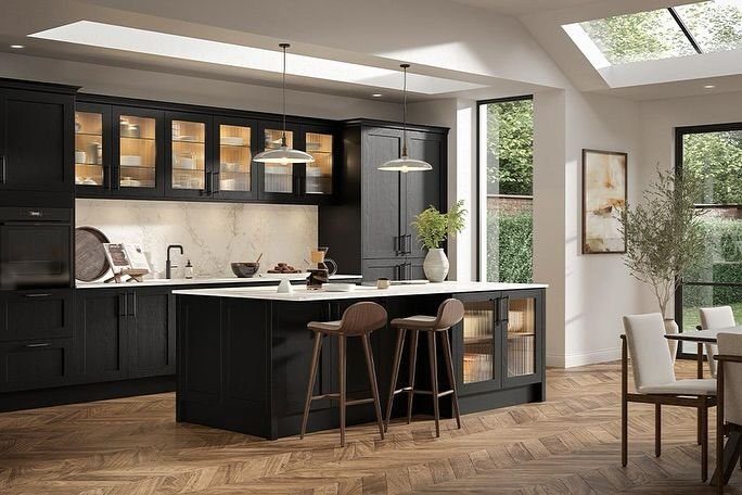 Black Shaker Kitchen Cabinets