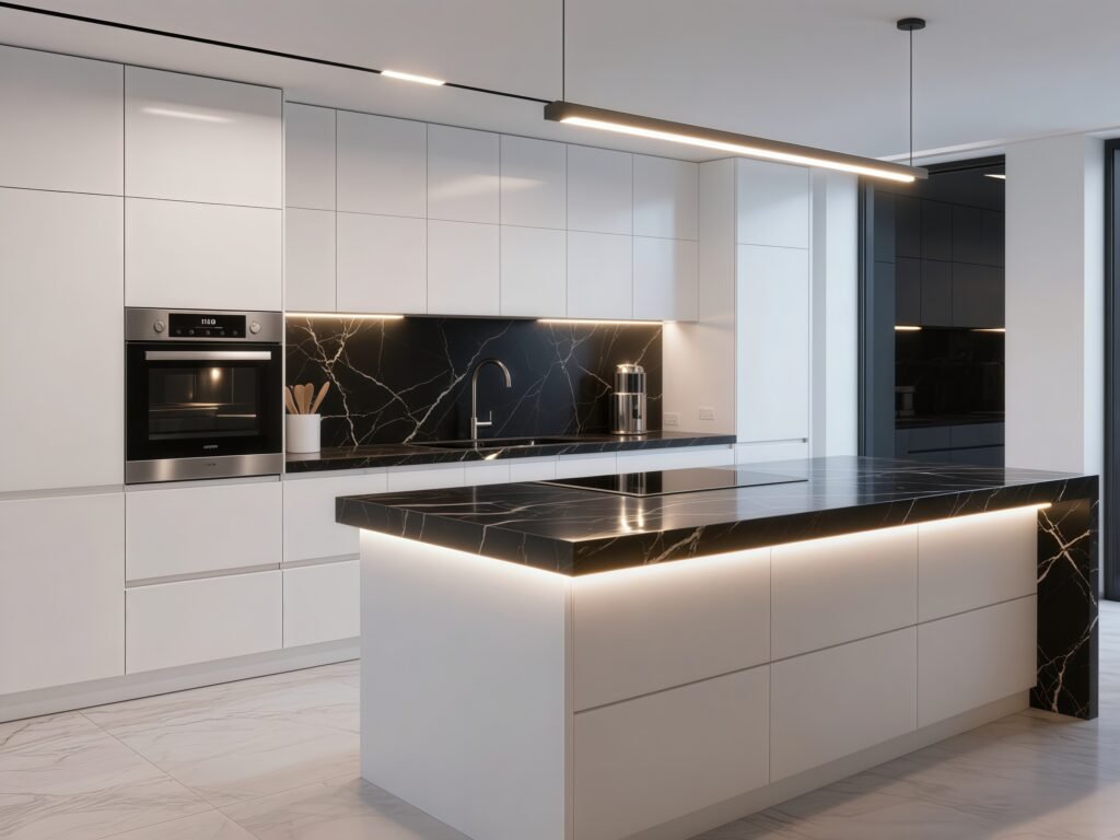 Modern White Kitchen Cabinets