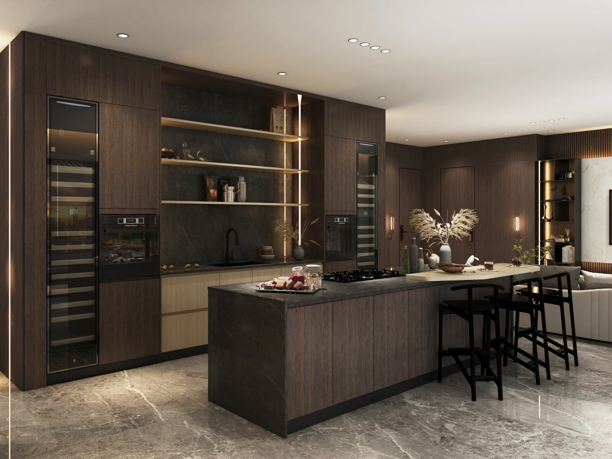 CenSo Home Custom size natural wood melamine kitchen cabinet