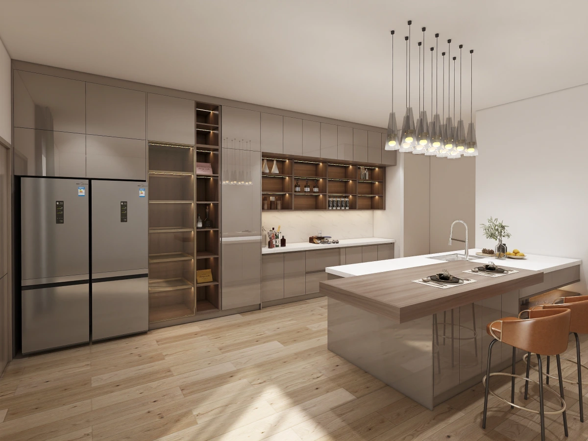 CenSo Home Luxury High-Gloss PVC Kitchen Cabinets