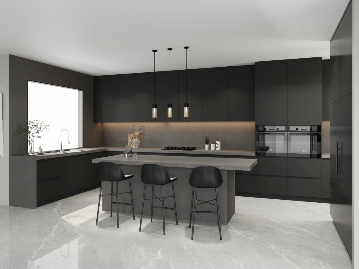 CenSo Home Matt Black Lacquer kitchen cabinet