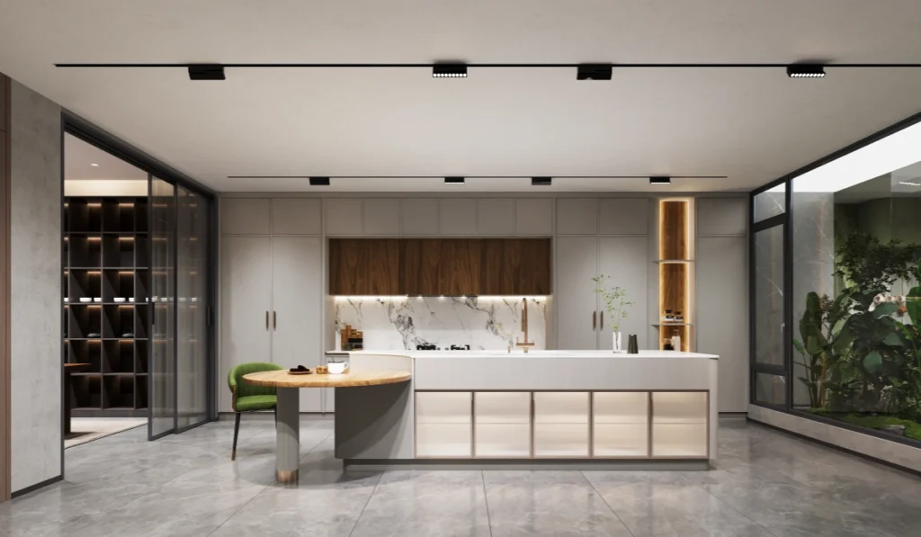 CenSo Home Modern Elegance Veneer Kitchen Cabinets with Marble