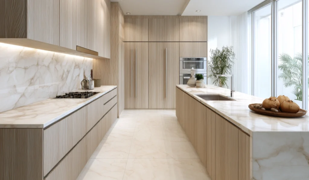 CenSo Home Sleek and Simple Veneer Kitchen Cabinet