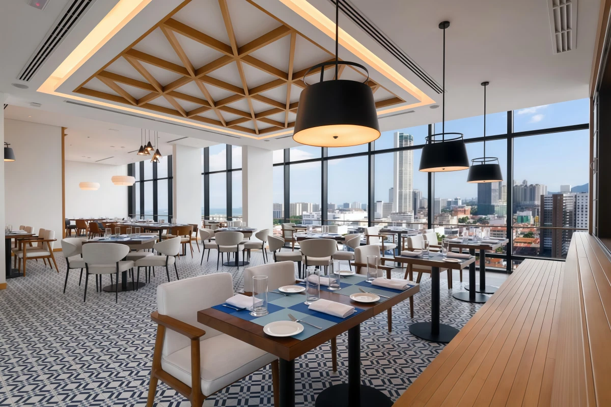 CenSo Home Wooden Dining Table and Chairs for Hotel Restaurants