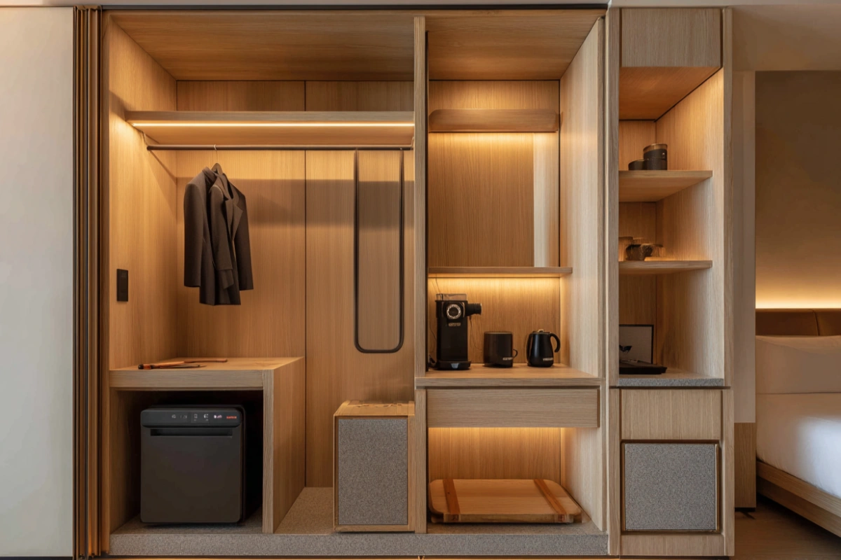 Censo home Classic Wooden hotel bedroom closet