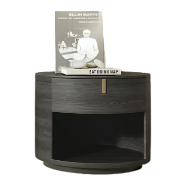 Contemporary hotel bedside wood nightstand