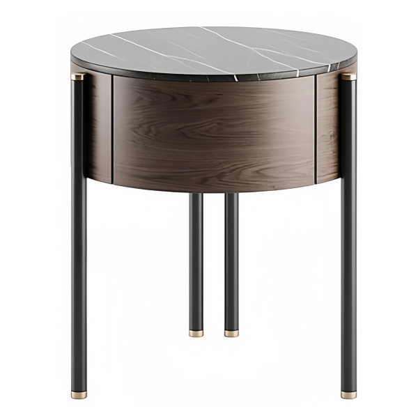 Custom hotel round nightstand with drawer