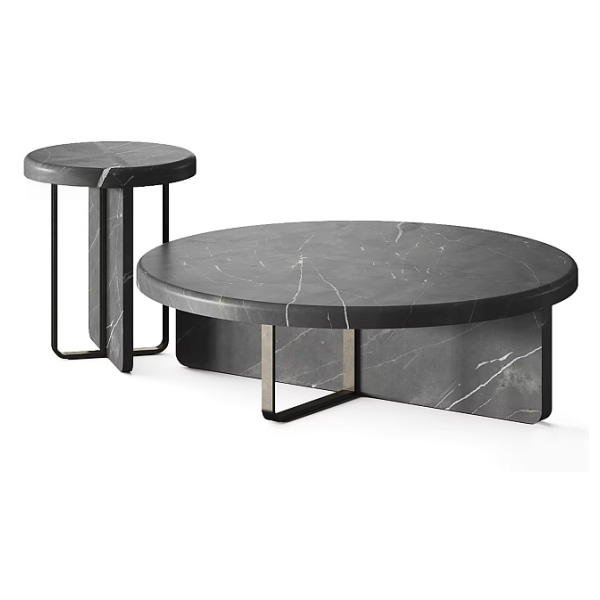 Custom round marble top side table