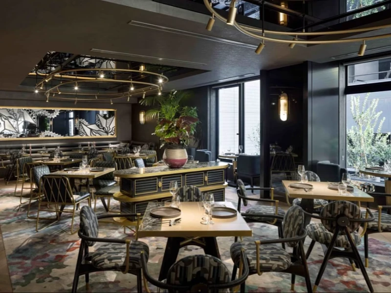 CenSo Home Commercial Metal Frame Dining Table With Durable Restaurant Chairs