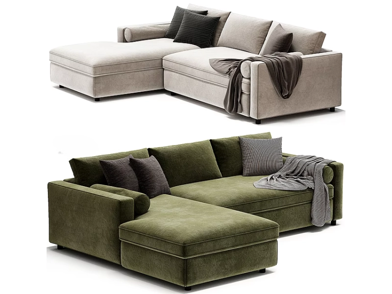 CenSo Home Contemporary Hotel Room Sofa in Neutral Fabric