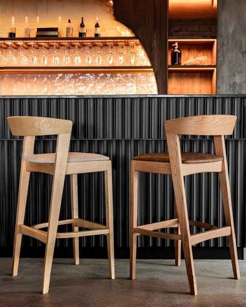 CenSo Home Solid Wood Bar Chair with Backrest for Boutique Dining