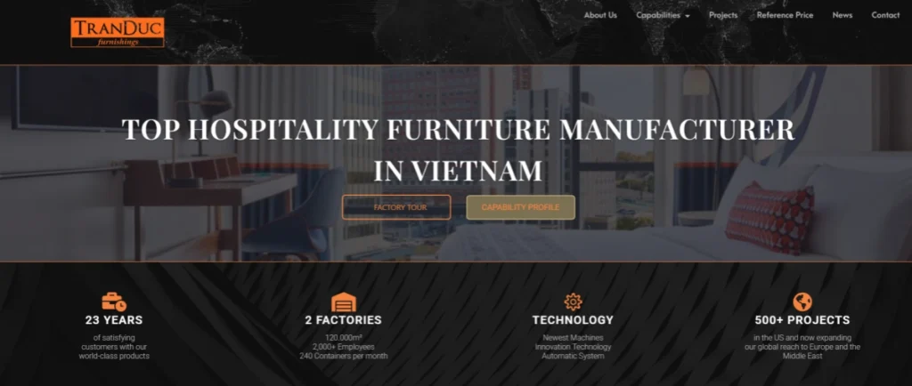 Tran Duc Furnishings website