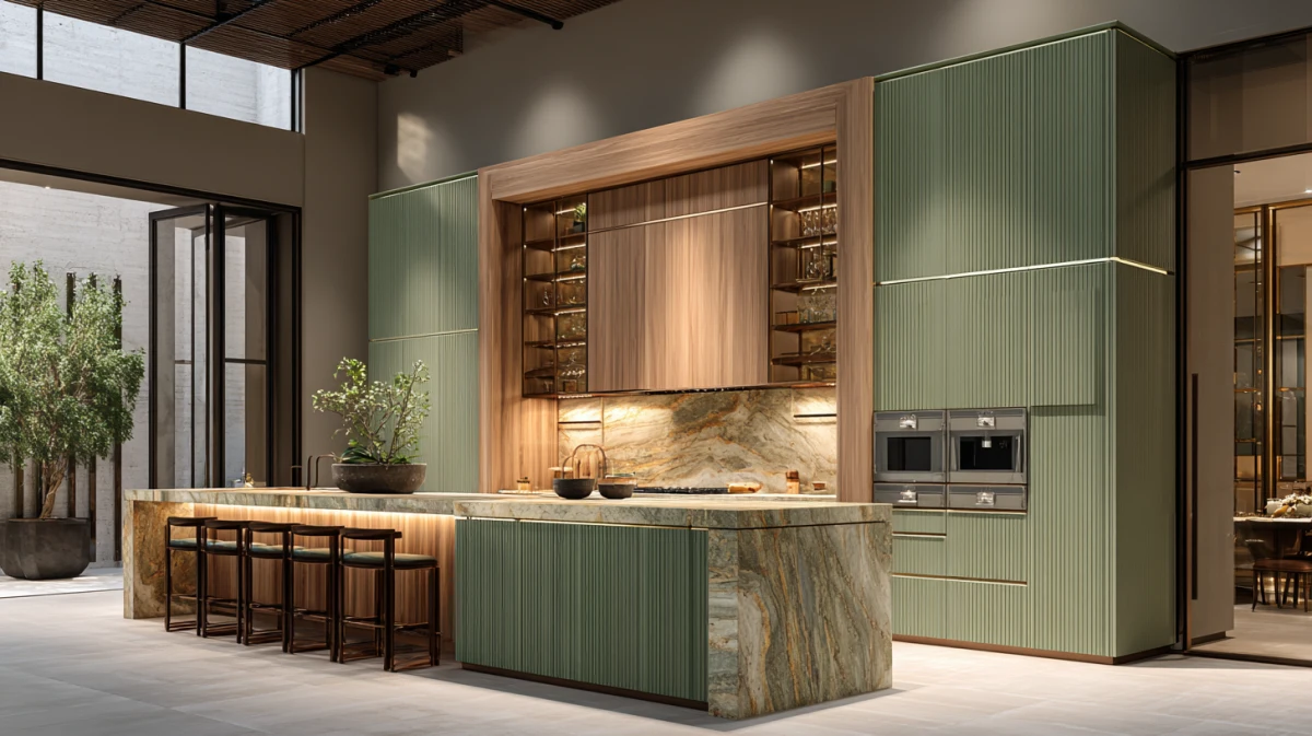 green kitchen cabinets