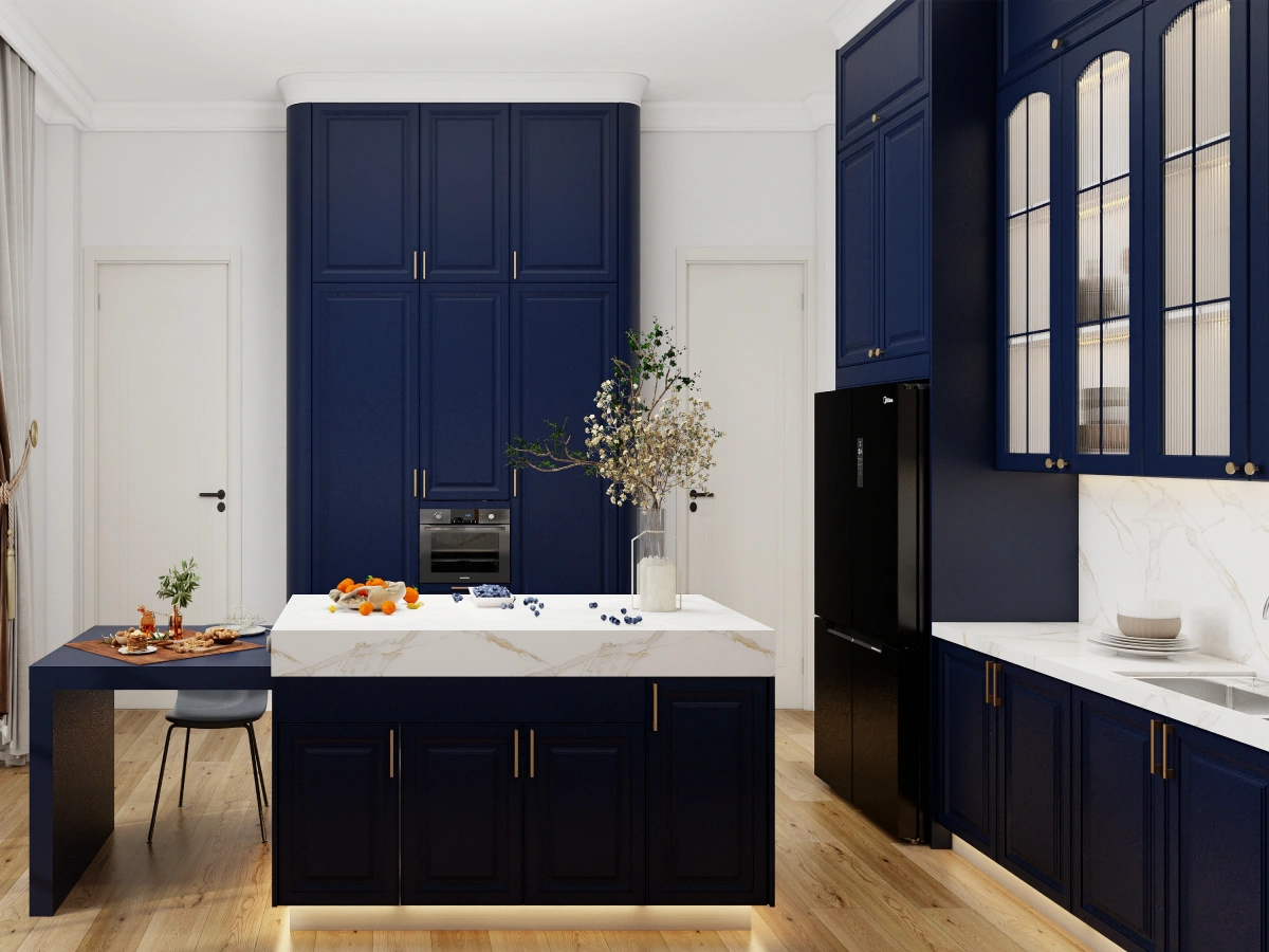 CenSo Home Blue Shaker Kitchen Cabinets