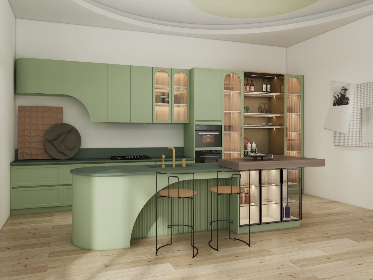 CenSo Home Green Shaker Kitchen Cabinets