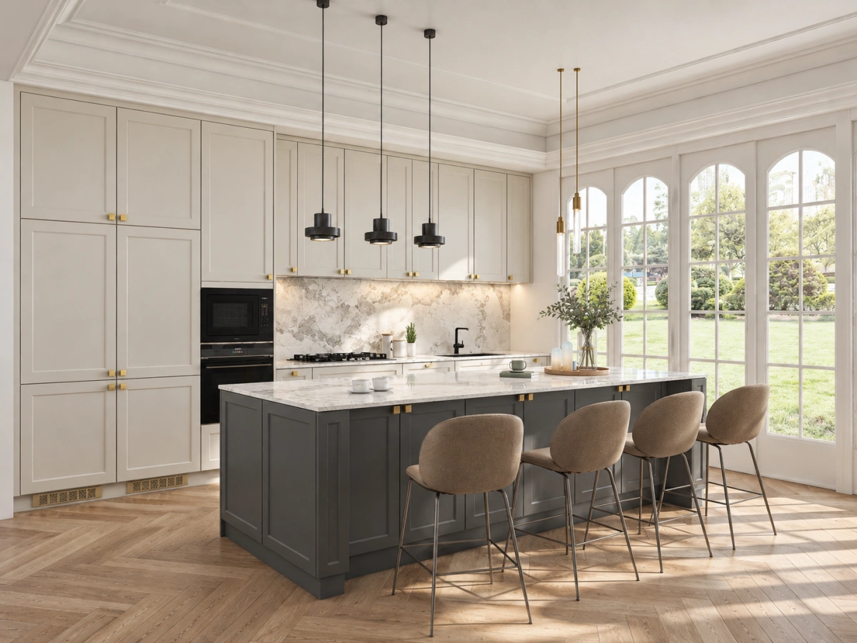 CenSo Home Two-Tone Shaker Kitchens Cabinet