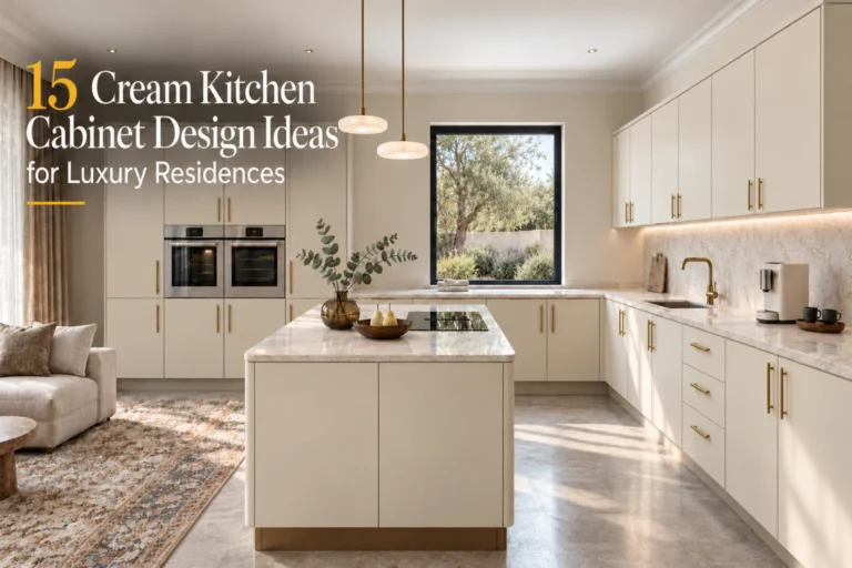 cream kitchen cabinet